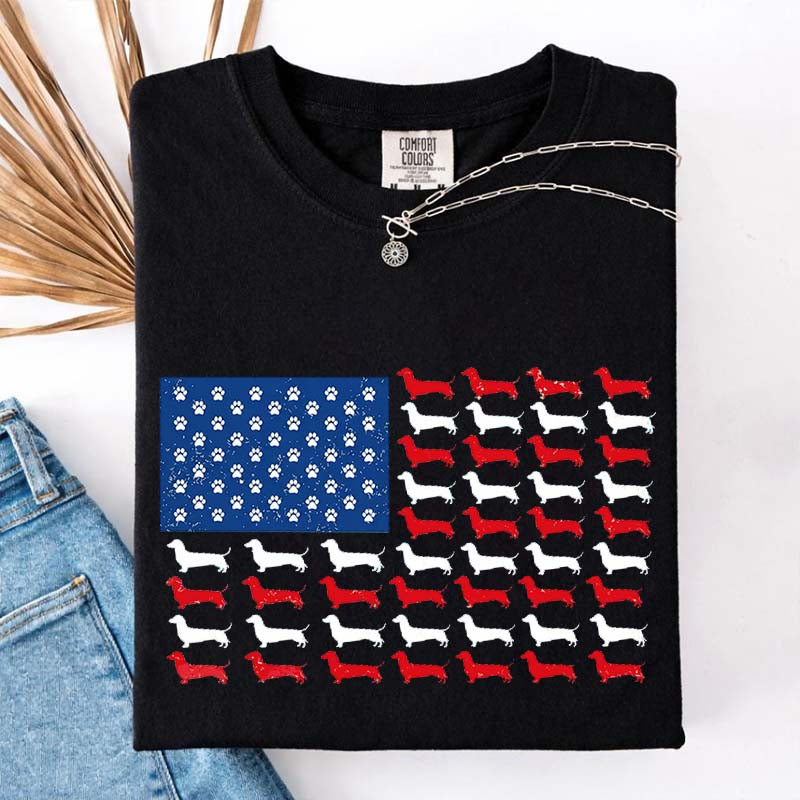 Dachshund American Flag T-Shirt
