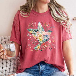 Boho Birdie Summer Flower T-Shirt