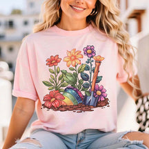 Subtle Pride Floral Rainbow Gardening T-Shirt