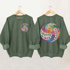 Personalized Volleyball Floral Sweatshirt