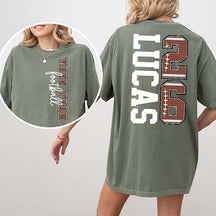 Custom Team Football Name And Number T-Shirt