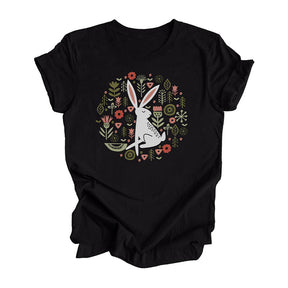 Rabbit Flowers Easter Spring T-Shirt