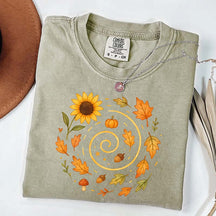 Spiral Sunflower Pumpkin Fall T-Shirt