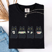 Mahjong Black Cat Game Night T-Shirt