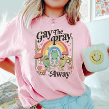 Funny Queer Frog Gay The Pray Away T-Shirt