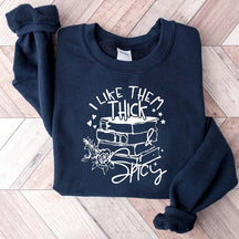 I Like Them Thick and Spicy Reader Sweatshirt