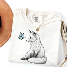 Fox and Butterfly Animal Nature T-Shirt