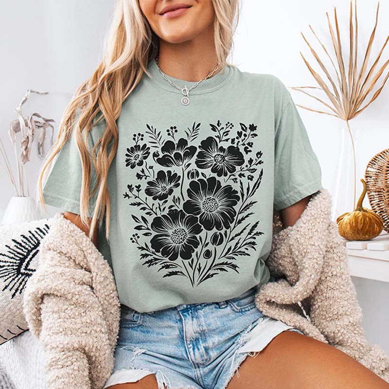 Comfort Colors Vintage Pressed Flowers Gardener T-Shirt