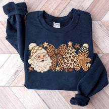 Leopard Christmas Comfort Colors Santa Sweatshirt