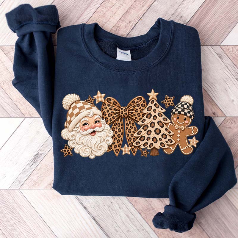 Leopard Christmas Comfort Colors Santa Sweatshirt