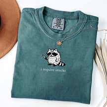 I Require Snacks Raccoon T-Shirt