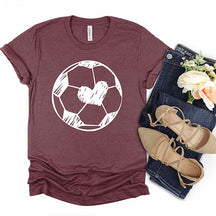 Cute Soccer Ball Heart Graphic T-Shirt
