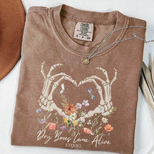 Dry Bones Come Alive Skeleton Flowers T-Shirt