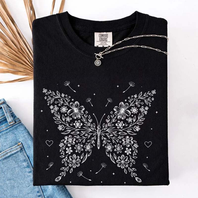 Floral Butterfly Dandelion Wildflower T-Shirt