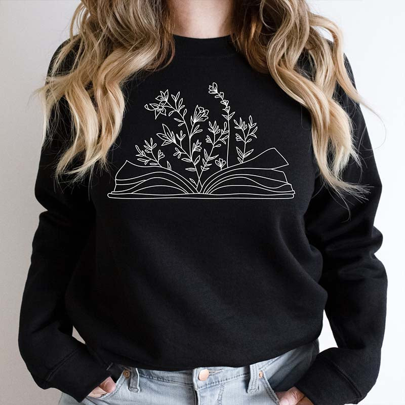 Bookish Merch Wildflower Book Sweatshirt