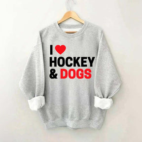 I Love Hockey & Dogs Sweatshirt