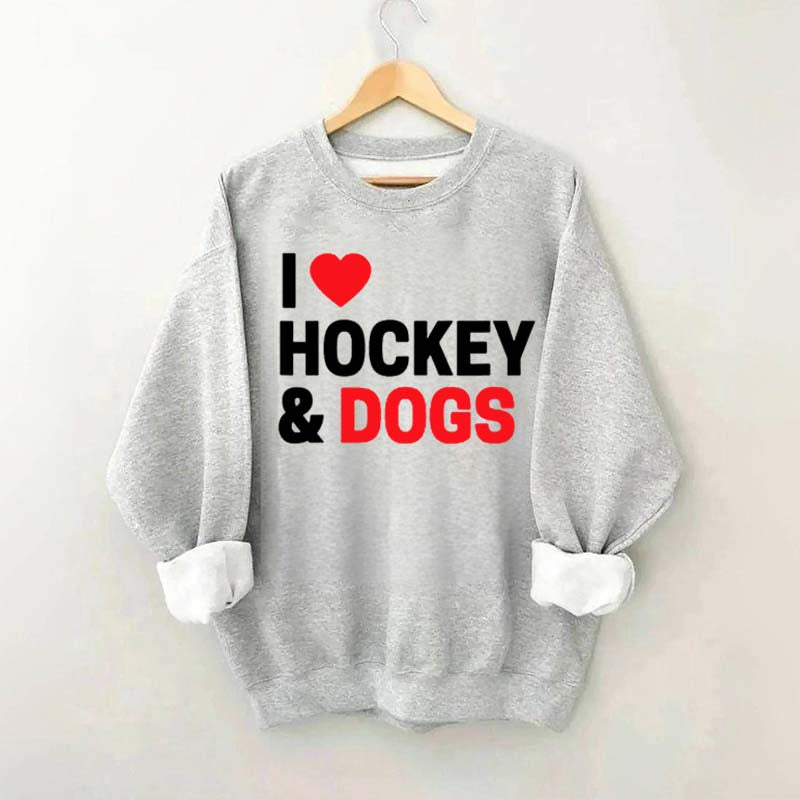 I Love Hockey & Dogs Sweatshirt