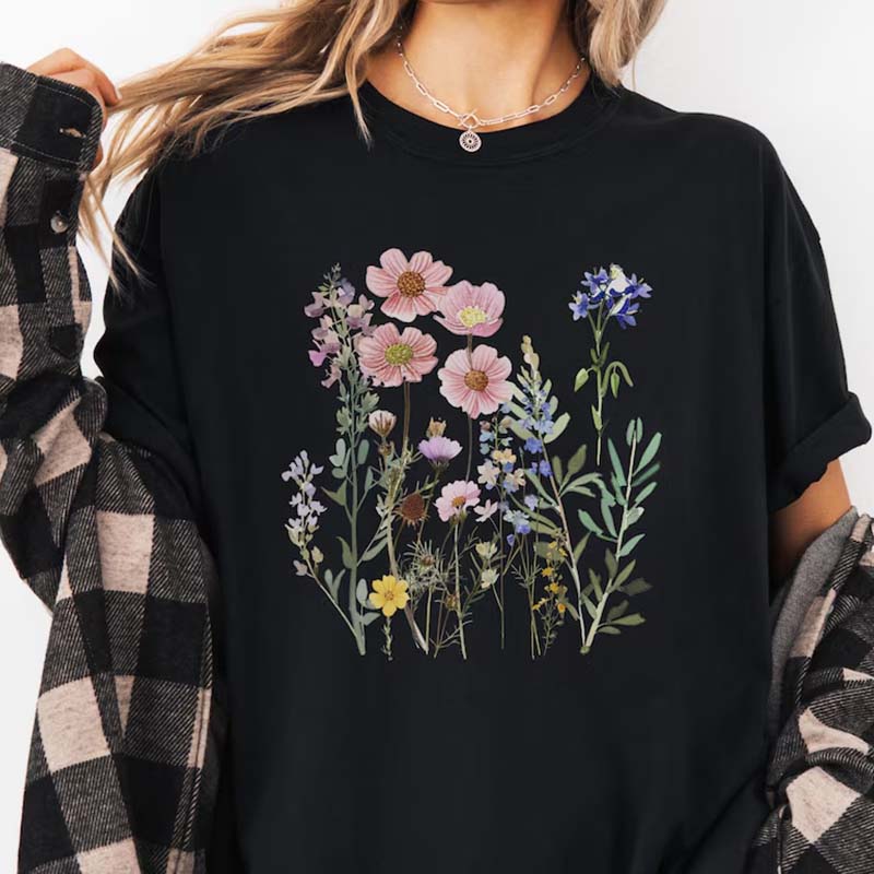 Pressed Flowers Whimsigoth T-Shirt