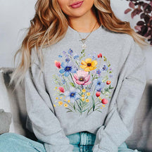 Blue Wildflower Inspirational Sweatshirt