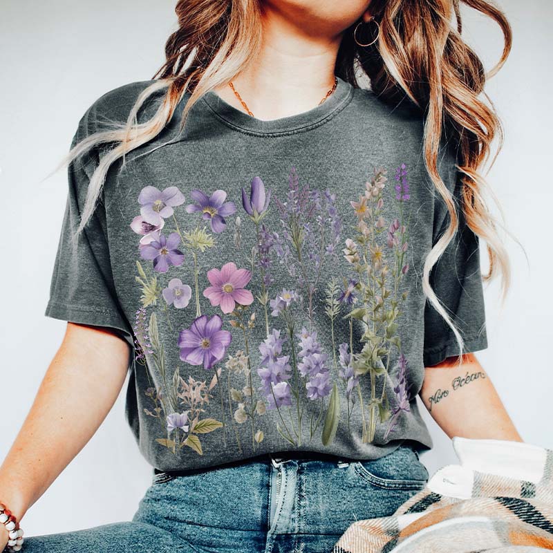 Boho Flowers Lavender T-Shirt
