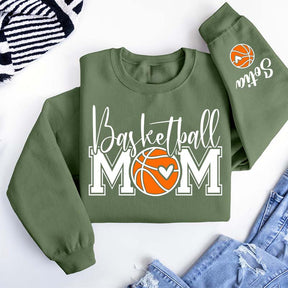Custom Basketball Mom Cute Heart Sweatshirt