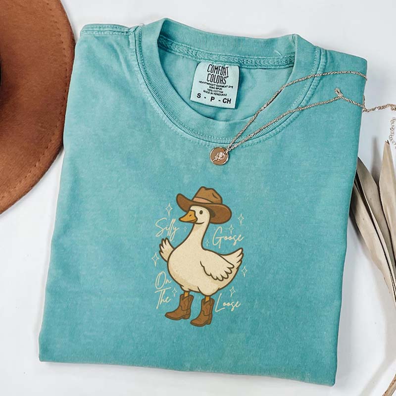 Retro Silly Goose On The Loose Western T-Shirt