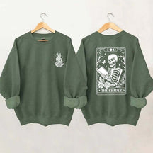The Reader Tarot Card Front And Back Printing Sweatshirt