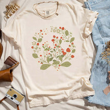 Boho Strawberry Wildflower T-Shirt