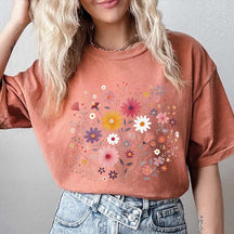 Cottagecore Pink Flower Boho Wildflower T-Shirt
