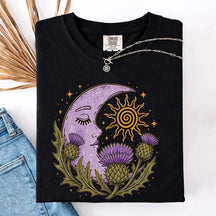 Scottish Thistle Moon Floral T-Shirt