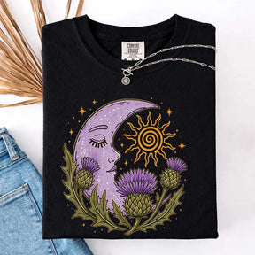 Scottish Thistle Moon Floral T-Shirt