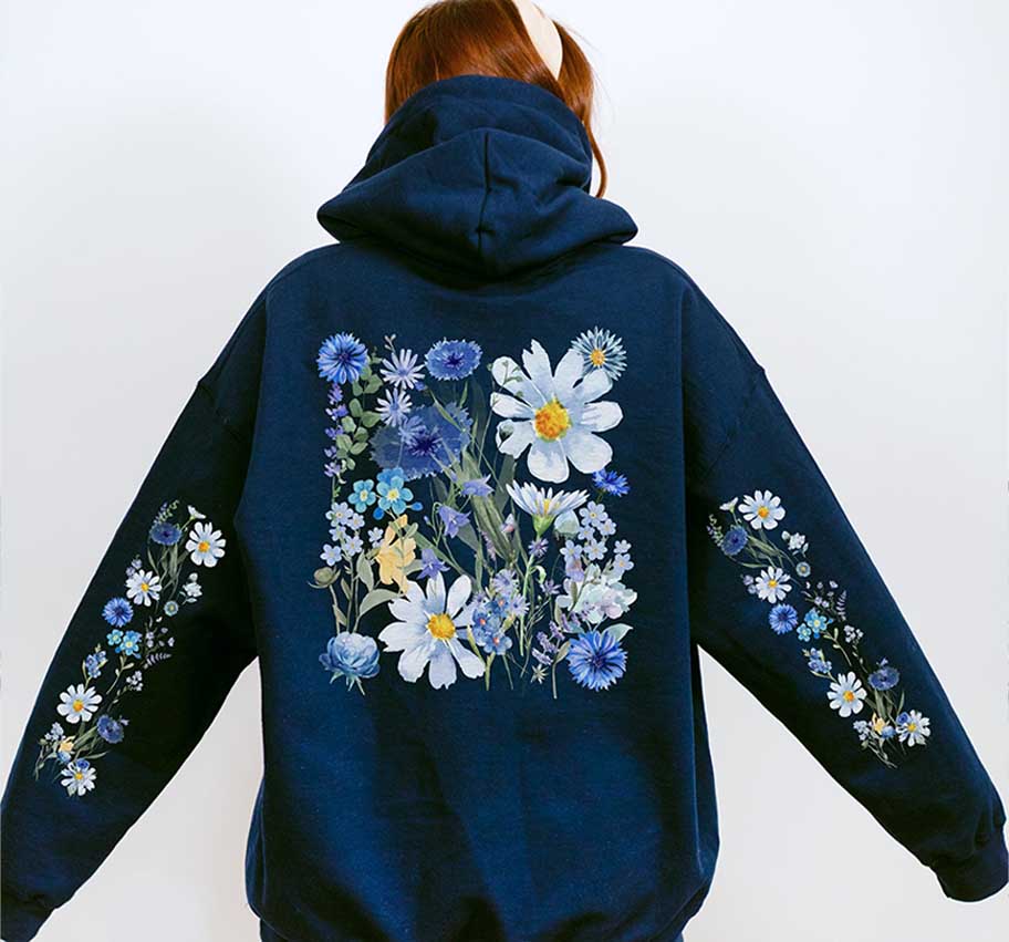 Boho Cottagecore Floral Botanical Nature Hoodie