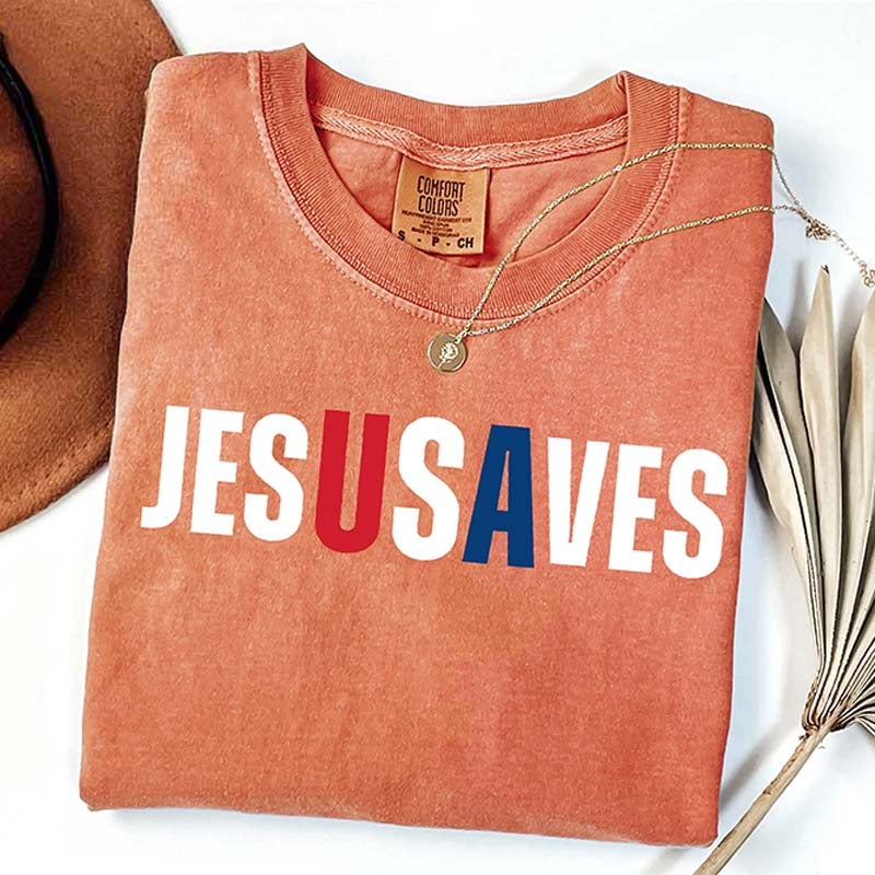Comfort Colors Jesus Saves USA T-shirt
