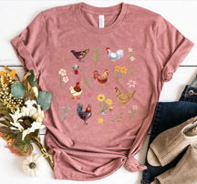 Wildflower Chicken Lover Farm Girl T-Shirt