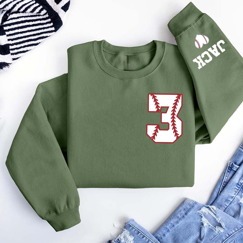 Personalized Baseball Heart Sweatshirt