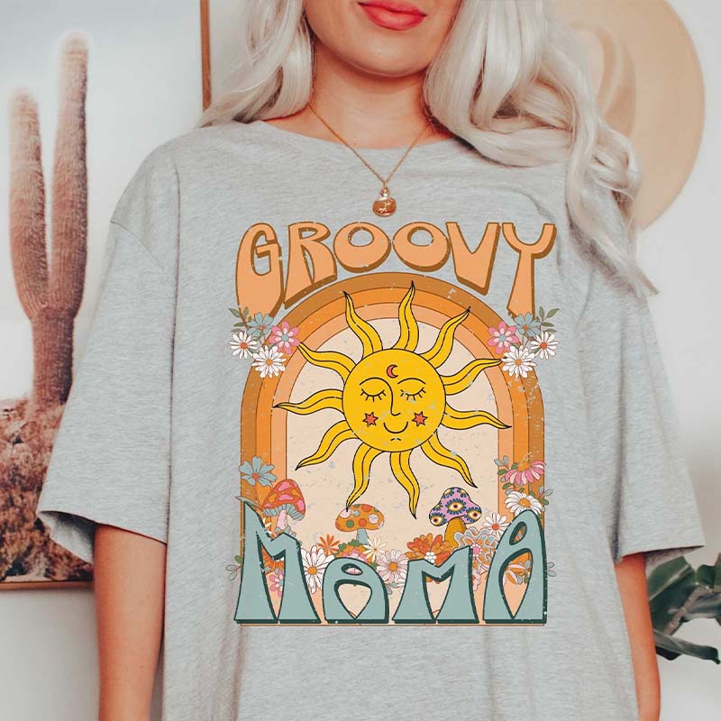 Groovy Mama 70's Flower Butterfly T-Shirt