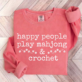 Happy People Play Mahjong & Crochet Sweatshirt