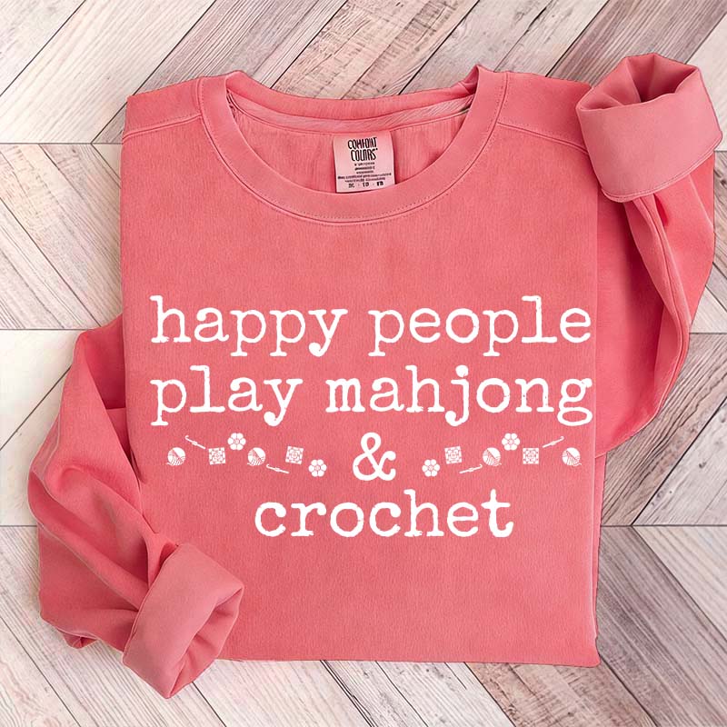 Happy People Play Mahjong & Crochet Sweatshirt
