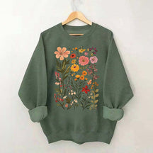 Colorful Wildflower Nursery Botanical Sweatshirt