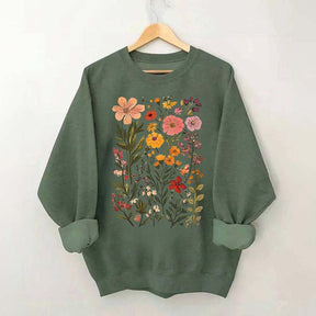 Colorful Wildflower Nursery Botanical Sweatshirt