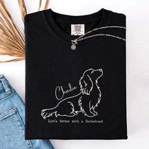 Custom Name Long Hair Dachshund T-Shirt