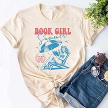 Book Girl Summer Coconut T-Shirt