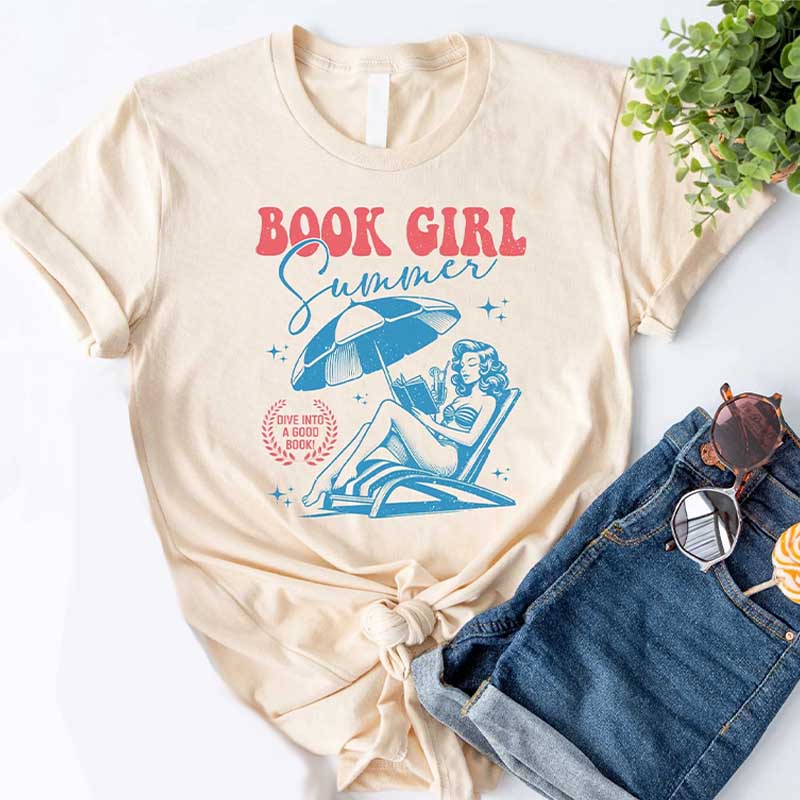 Book Girl Summer Coconut T-Shirt