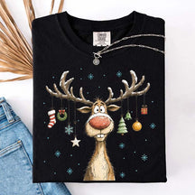 Retro Merry Christmas Retro Reindeer T-Shirt