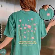 Retro Flower Luke 12:27 Cute T-Shirt