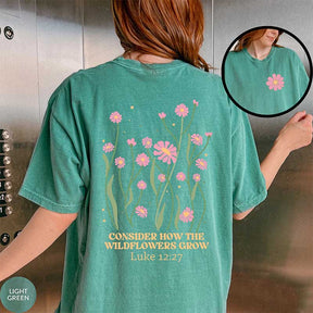 Retro Flower Luke 12:27 Cute T-Shirt