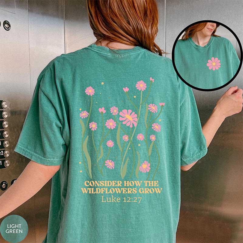 Retro Flower Luke 12:27 Cute T-Shirt