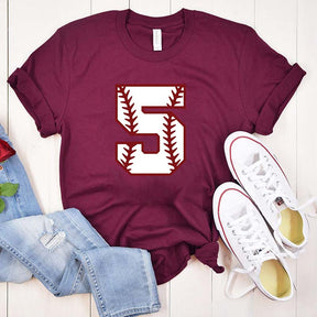 Personalized Baseball Number Minimalist T-Shirt
