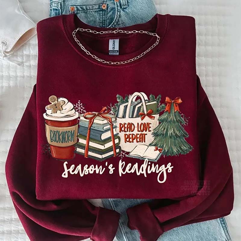 Season's Readings Christmas Book Lover Sweatshirt