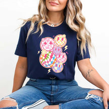 Trendy Checkered Smiley Face T-Shirt